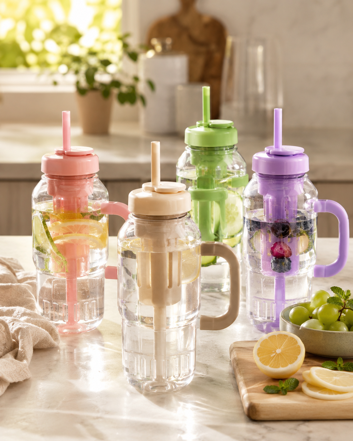 Garrafa Ice Bottle com Canudo e Alça