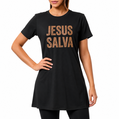 Blusa Longline Jesus Salva