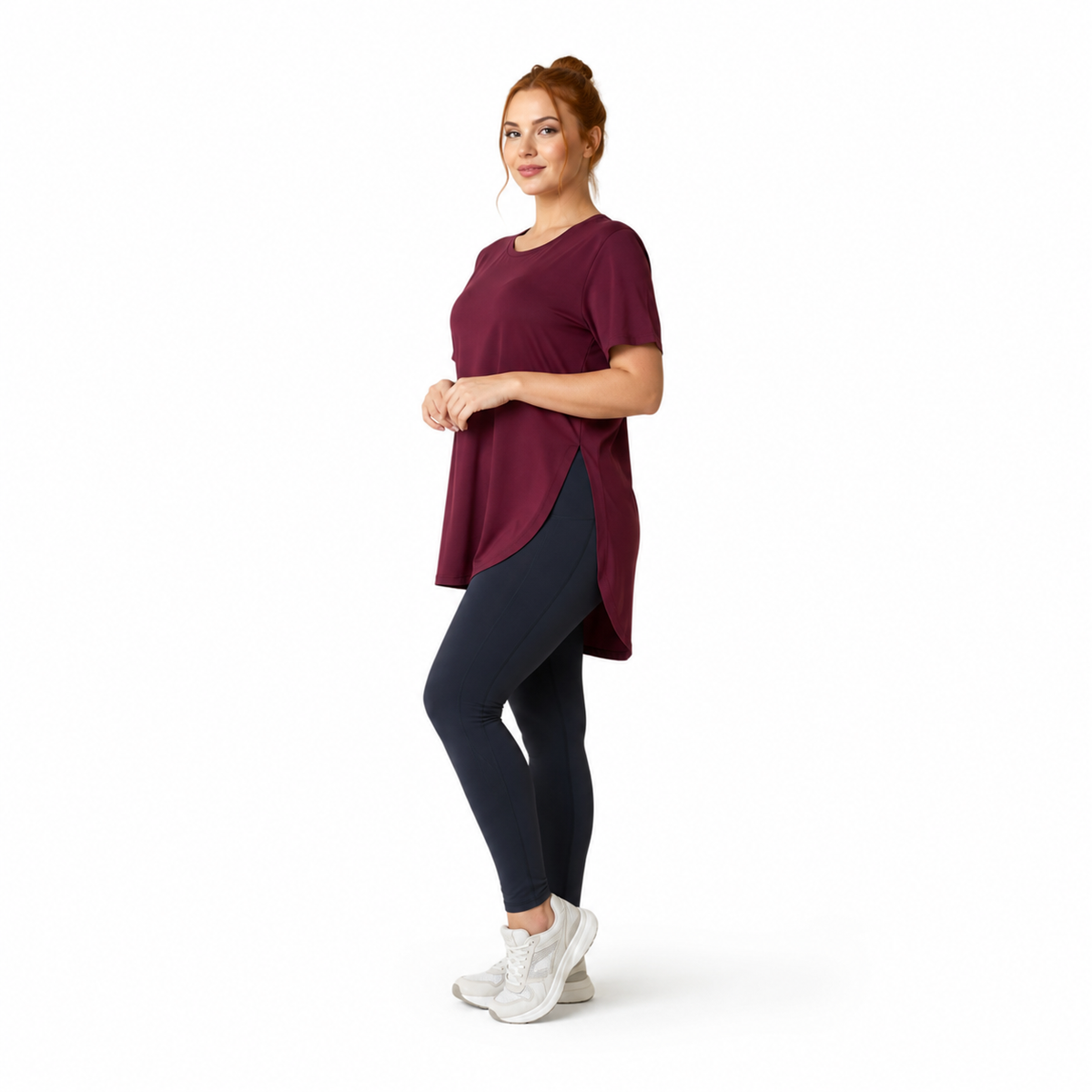 Blusa Fitness Longline Vinho Confort