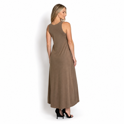 Vestido Longo Essencial Marrom